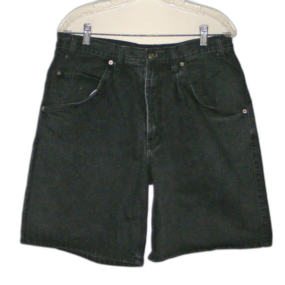 BRITTANIA Denim Shorts 35 Vintage Black, Zipper fly, Pockets, Cotton